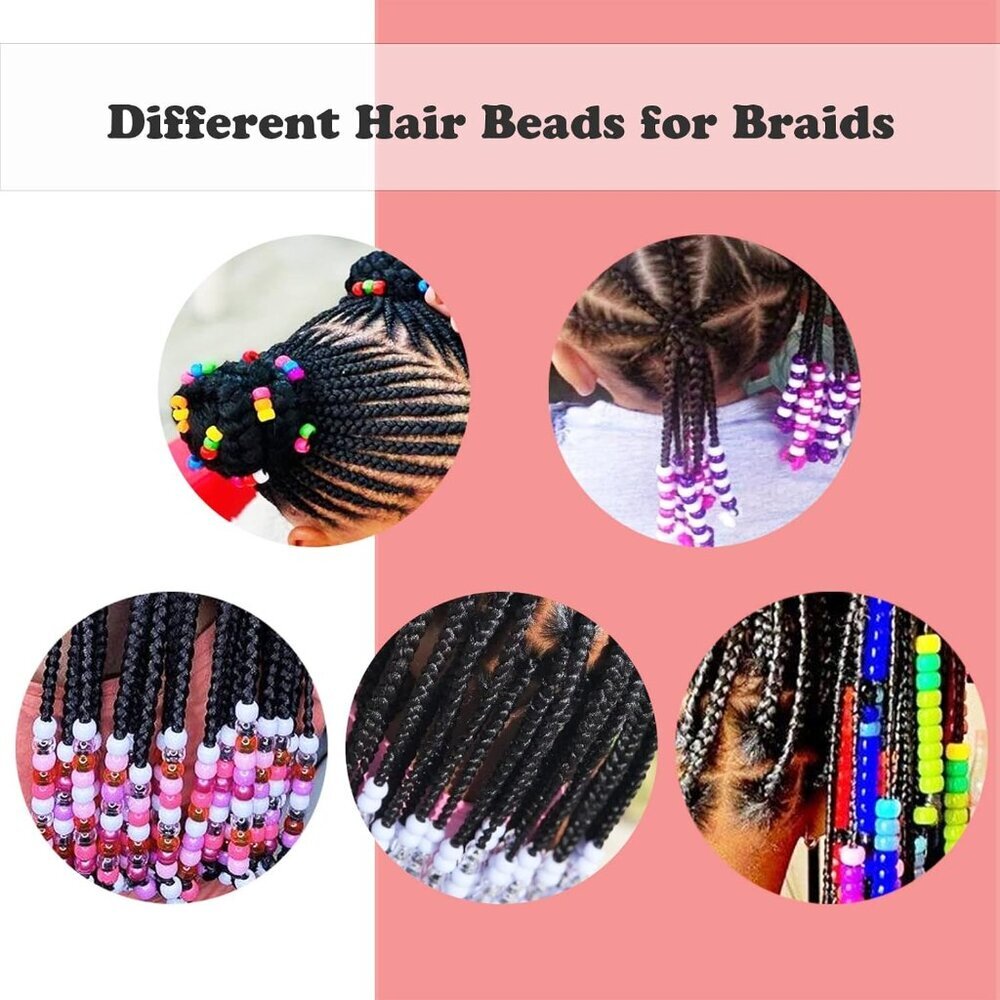 Pony Beads, 4200pcs 28 Colors Plastic Bead for Craft Bracelets Making, Hair Bead - Picture 5 of 7